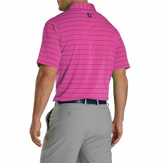 Men's Footjoy Lisle Golf Shirts Pink NZ-66152